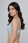 Zivame Padded Plunge Wired Medium Coverage Tshirt Bra - Ice Water — thumbnail 3